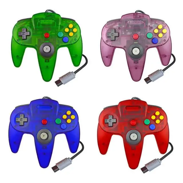 

Clear Controller for Nintendo 64 for N64 Wired Gamepad Joypad Controller, Blue red green purple