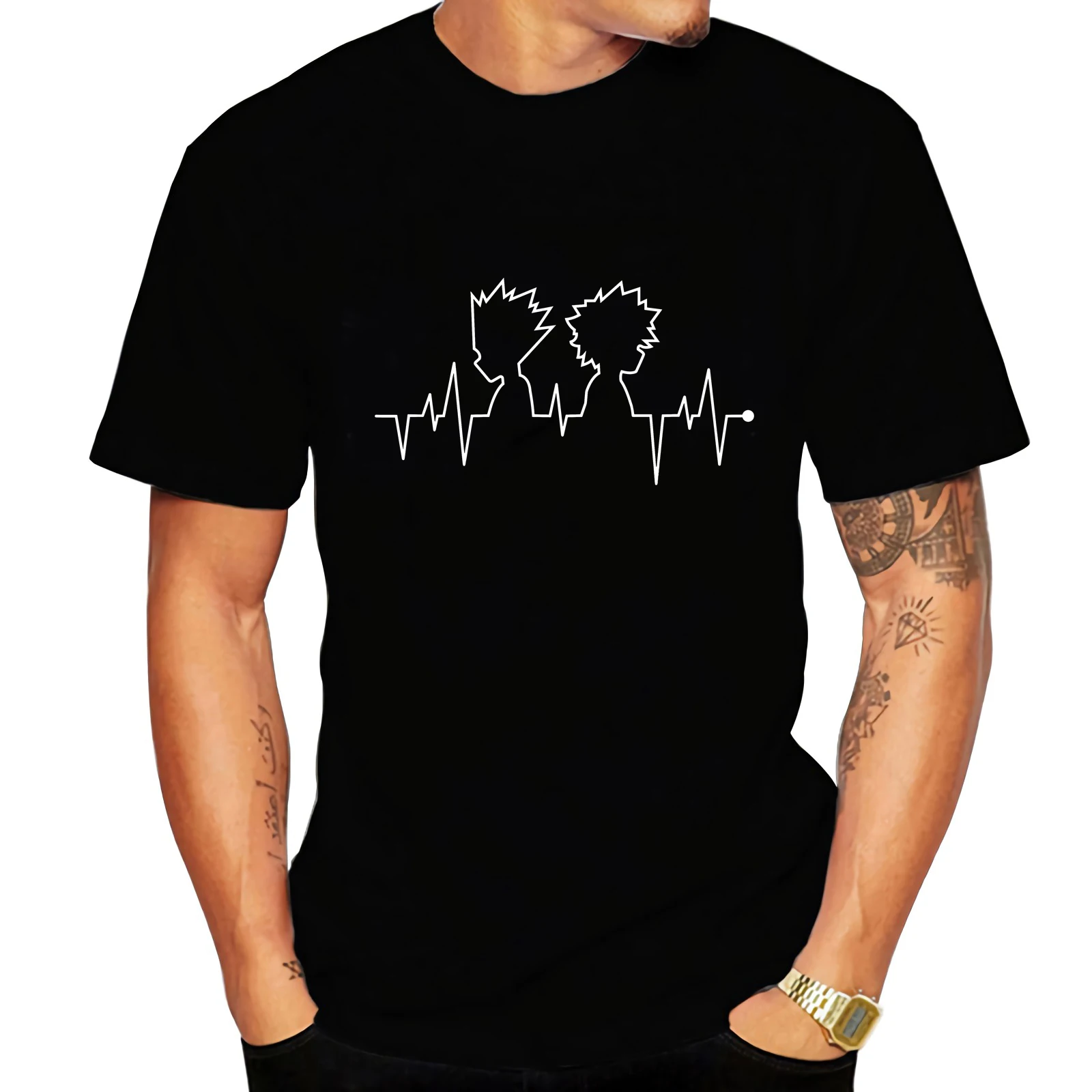 

2021 new high quality plain men's T-shirt anime print T-shirt unisex 100% cotton
