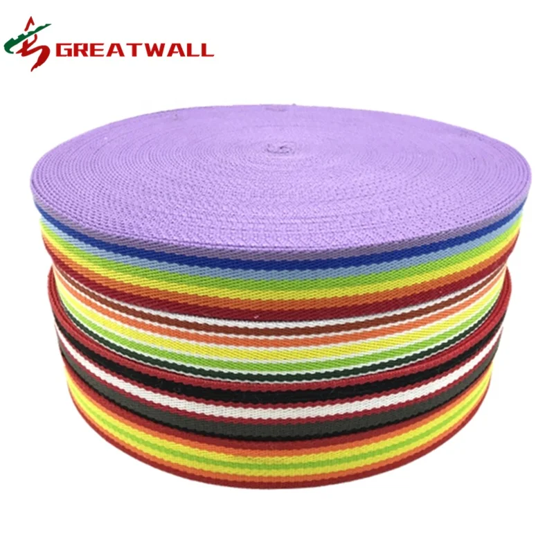 China Factory Supply Customized Webbing Tape Roll Woven Polyester Cotton Nylon Jacquard Webbing Strap nylon webbing strap