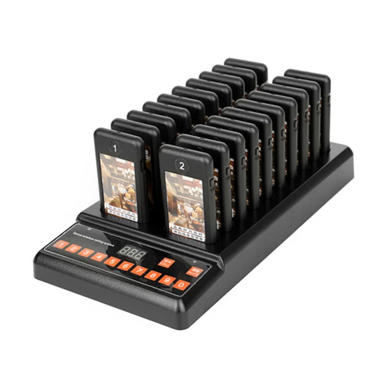 

Waterproof sistema de pager calling system device for restaurant wireless slim pager restaurant beeper buzzer pager, Black