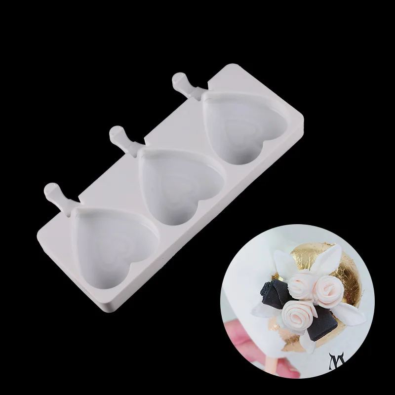 

Food Grade White Silicone DIY Mousse Cake Bbaking Tool Heart-shaped Popsicle Ice Cream Love Mold