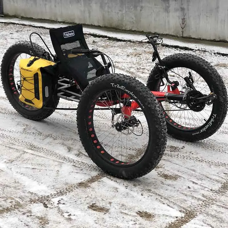 

Outdoor Adult Big Tire 26'' Recumbent Trike Hunting Fat Bike