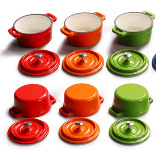 

Mini Enamel Cast Iron Non Stick Cookware Cooking Pot, Customized color