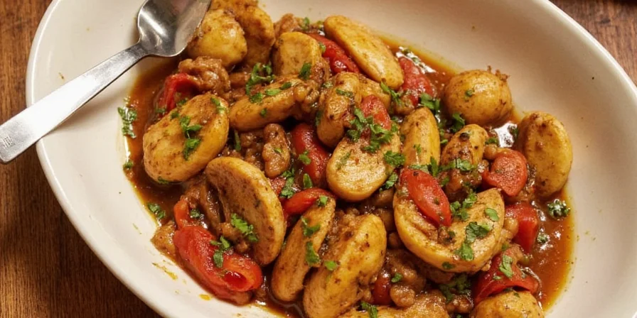 Cooking Doro Wat step-by-step in a clay pot