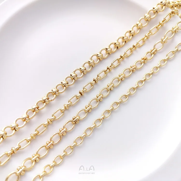 

Multiple Styles 14k Gold Plated Chain Jewelry Findings Components Bracelet Chains For Women Jewelry Making