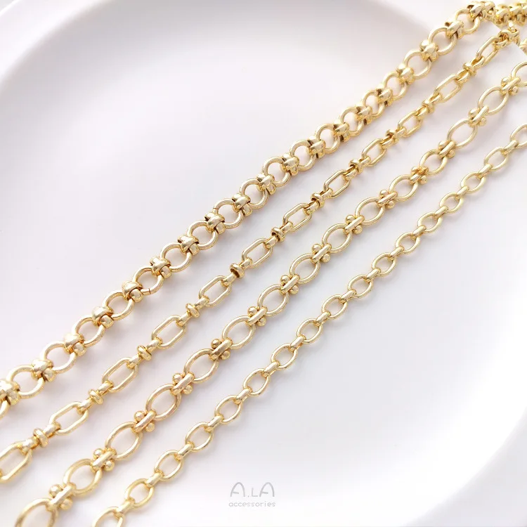 Multiple Styles 14k Gold Plated Chain Jewelry Findings Components Bracelet Chains For Women Jewelry Making