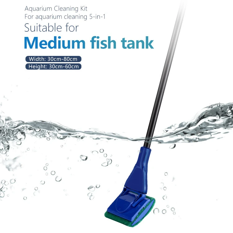 

Five-in-one aquarium fish tank cleaning kits with long handle