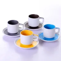 

Porcelain Tea Cups and Saucers personalized ceramic modern coffee mug