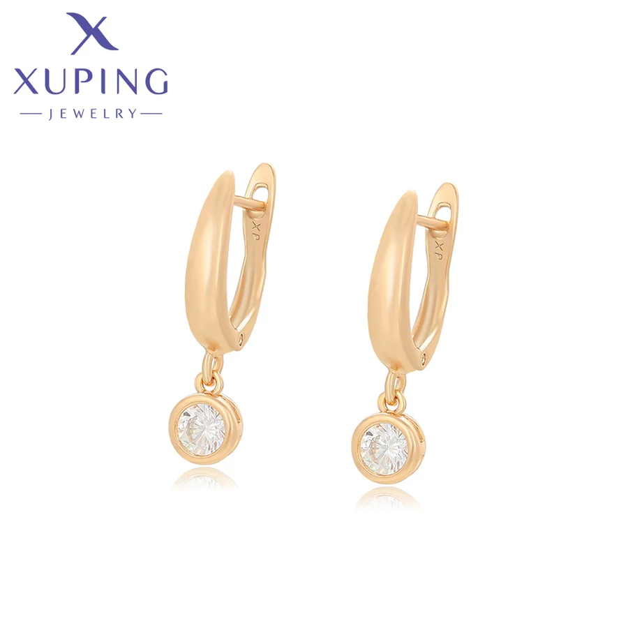 

X000778927 Xuping Jewelry Elegant 18K Gold Color Trendy Earrings Exquisite Diamond Fashion Simple Jewelry Charm Women Earrings