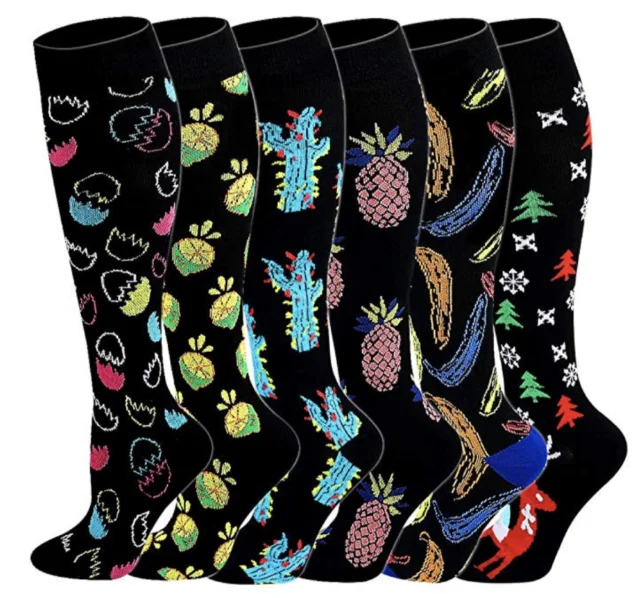 

Soccer Sports Sock Pineapple Fruit Funny Novelty Multi color Women Men Nurse Compression Socks for cycling, As picture shows