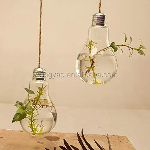 

Hand Blown Home Decorative Hanging Glass Crafts / Clear Borosilicate Glass Bulb Vase