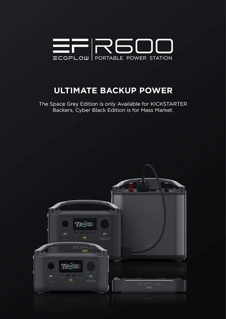 Outdoor Power EcoFlow RIVER 600 Camping Portable Power Station with APP Wifi Entertainment Lighting