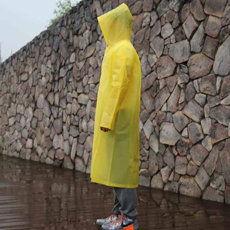 
plastic durable black rain overall waterproof portable EVA raincoat 