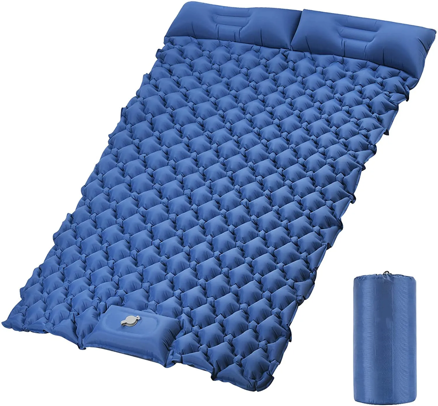 

Sleeping Pad 2 Person double Sleeping Pad with Pillow Ultralight Camping Pad Foot Press Self Inflating Mattress Built Pump