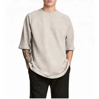 

Thick cotton 3/4 Sleeve Mmen t Shirts Plain Gym Shirt For men