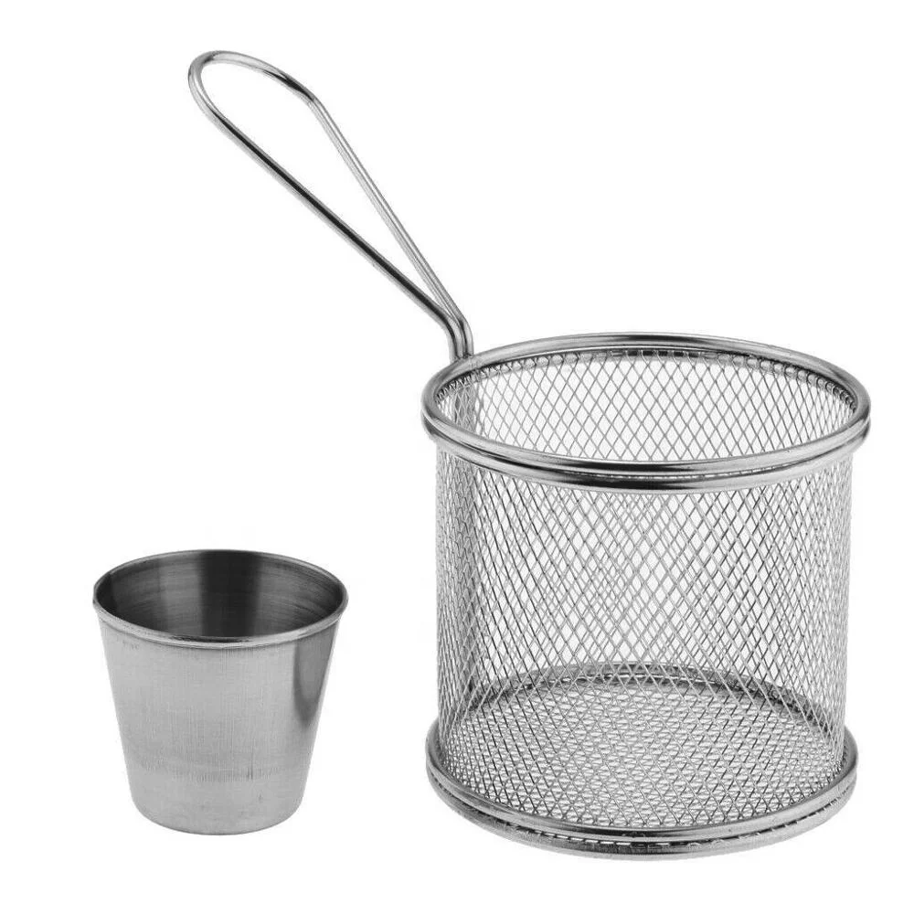 

Factory Direct Made Stainless Steel Wire Mesh Deep Fat Fryer French Fries Holder Basket, Oem
