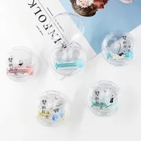 

Acrylic contact lens case set round beauty invisible box printing myopia contact lens case