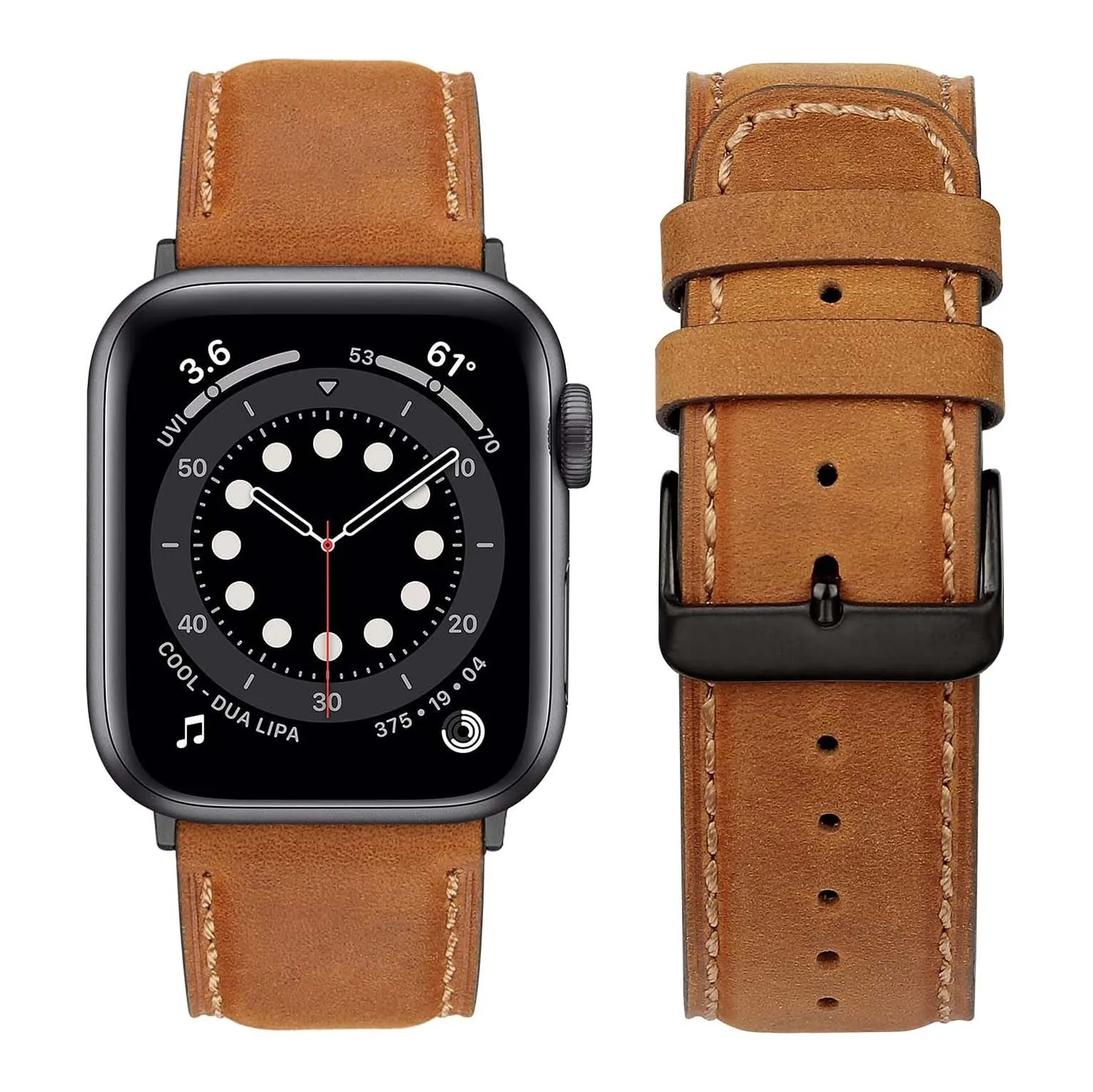 

New Breathable Leather Band Strap For Samsung Galaxy Watch 3 Active 2 Gear Sport Gear S2 Gear S3 Classic Leather Strap, Brown