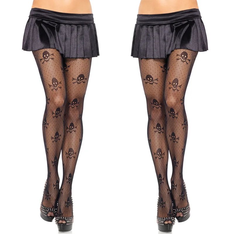 

Fast arrival high quality Halloween stockings Skull print pantyhose tights
