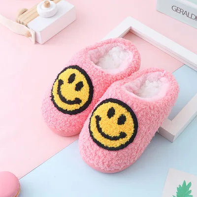 

Family smiley face slippers kids smiley face slippers comfortable indoor women kid men slippers winter bedroom shoes, Customized colors