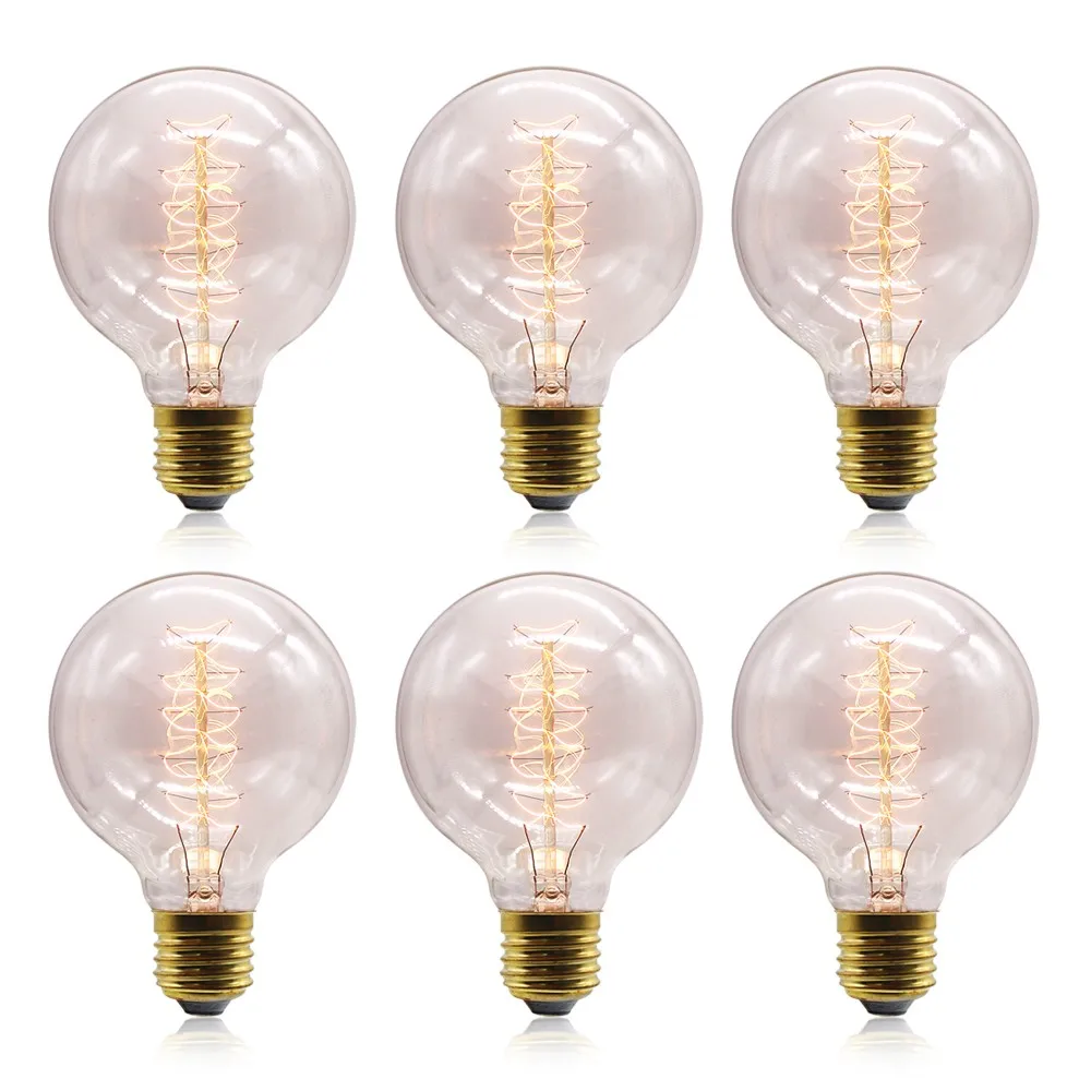 Chinese manufacture Edison light bulb vintage lamp G80 G95 G125 clear&gold glass dimmable E26 E27 Base