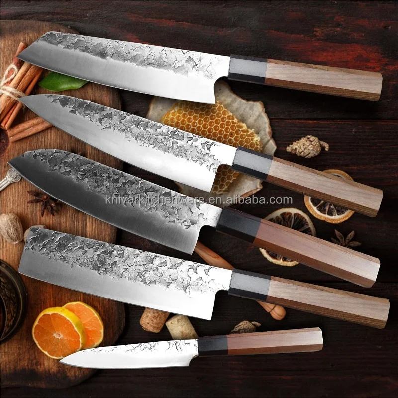 

Wholesale 5cr15mov steel forged rose wooden handle premium kitchen utensils Chopping Blocks Boning all purpose kitchen knife, Silver