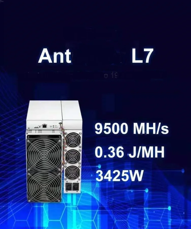 

Machine For Bit L7 9160mh/s And 9500mh/s 3450W Launched in 2021~ November NEW