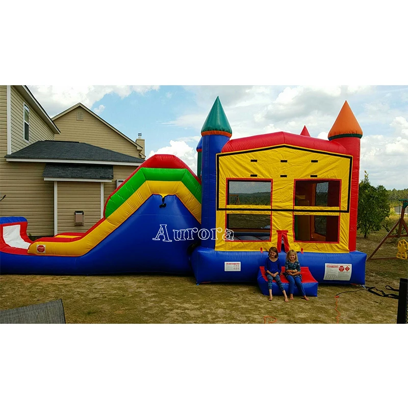 

Inflatable Castle Bounce House Kids Slide Jumping Playhouse with Pit and slide, Customized