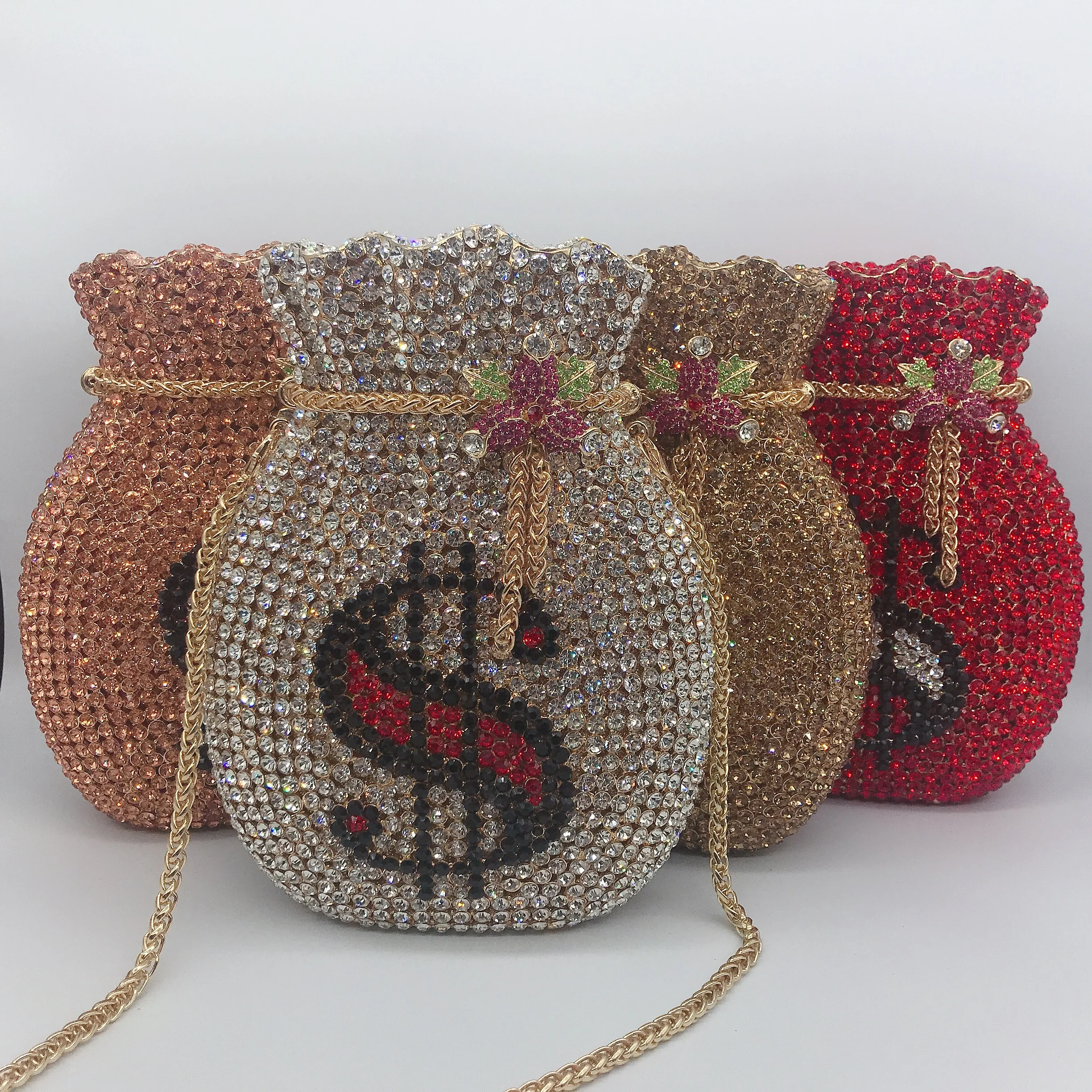 

2021 New diamond crystal evening money purse rhinestone dollar clutch bag dollar purse (H143), 8 colors