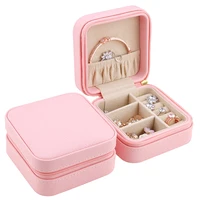 

custom high quality PU leather small jewellery packing box travel jewelry case organizer
