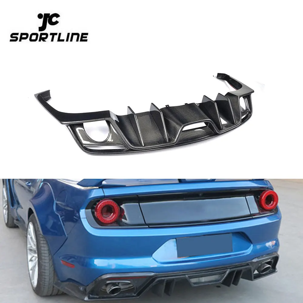 

Carbon Rear Lip Bumper Diffuser Spoiler for Ford Mustang GT Coupe 2015-2017