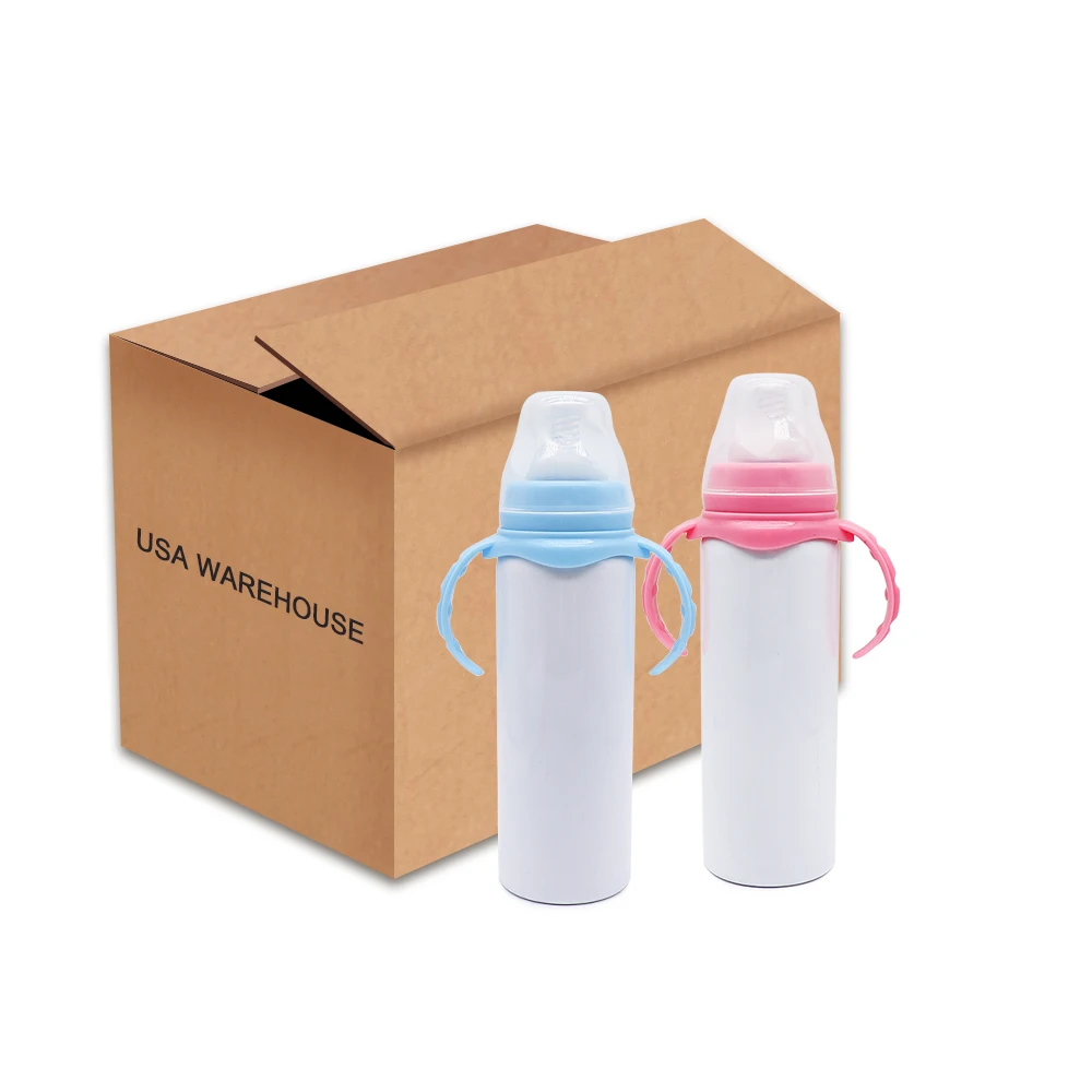 

Custom Logo 8oz 240ml Stainless Steel Double Wall sublimation blanks insulated baby nursing bottle with lid