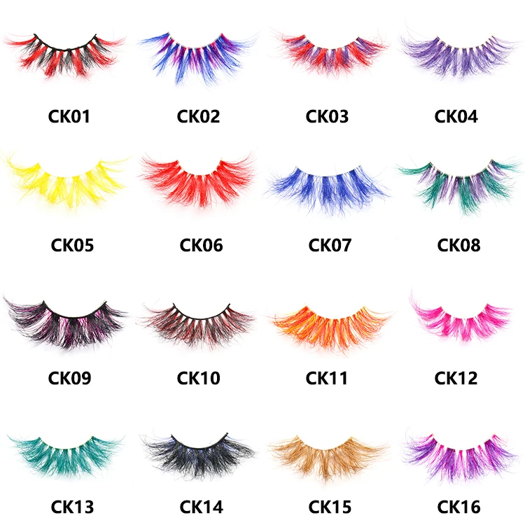 

Free sample wholesale private label color mink lashes 100% real fluffy 3d 25mm siberian strips colorful lashes, Natural black