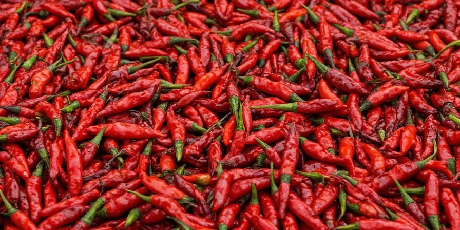 Grinding dried chilies into powder