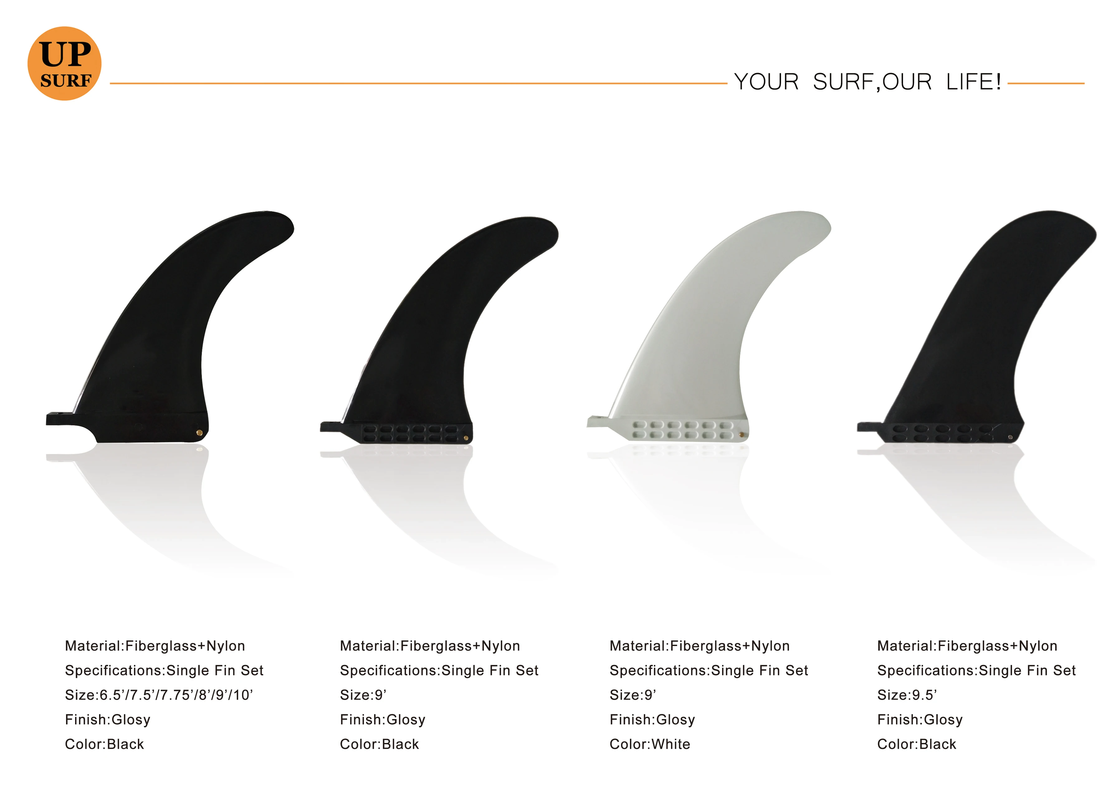 Premium Quality Centre Fins Custom Plastic Fcsii Fins Surfboard Single