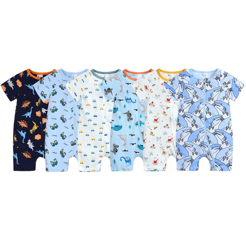 

Wholesale Newborn Baby Clothes Summer Organic Cotton Baby Infant Romper, As picture