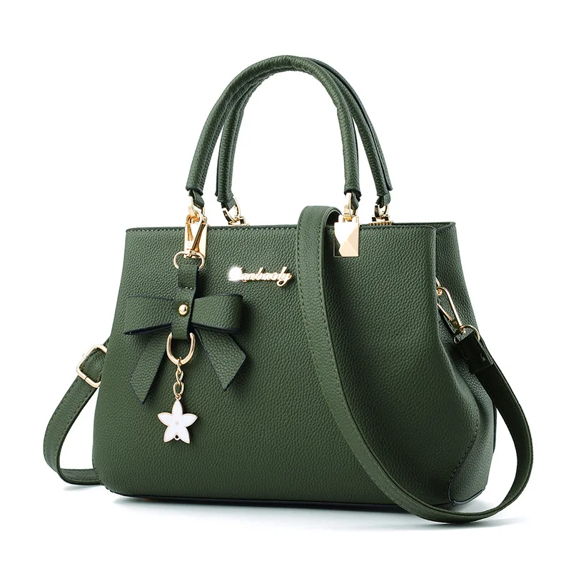 

The Hot Fashion Trend Solid Color Light Luxury Hard PU Crossbody Women Leather Handbags With Bow For Daily Life, 7 colors