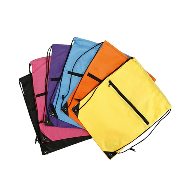 

Travel Hiking Drawstring Backpack Bag For Men Women Kids String Backpack with Zipper Pocket