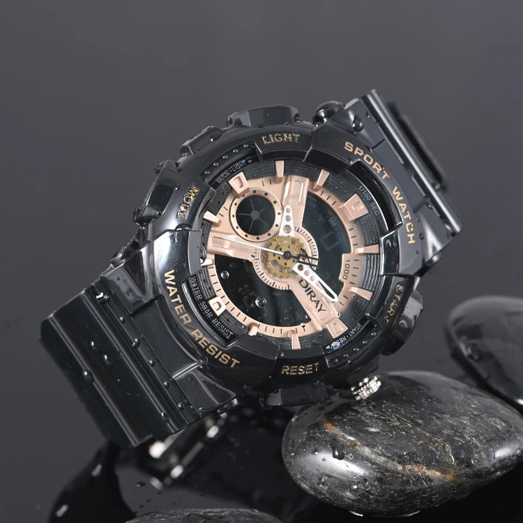 

DIRAY Factory Wholesale G Style Shock Led Military Wrist Digital Sport Army Chronograph Analog Dual Time Watch For Men, Picture