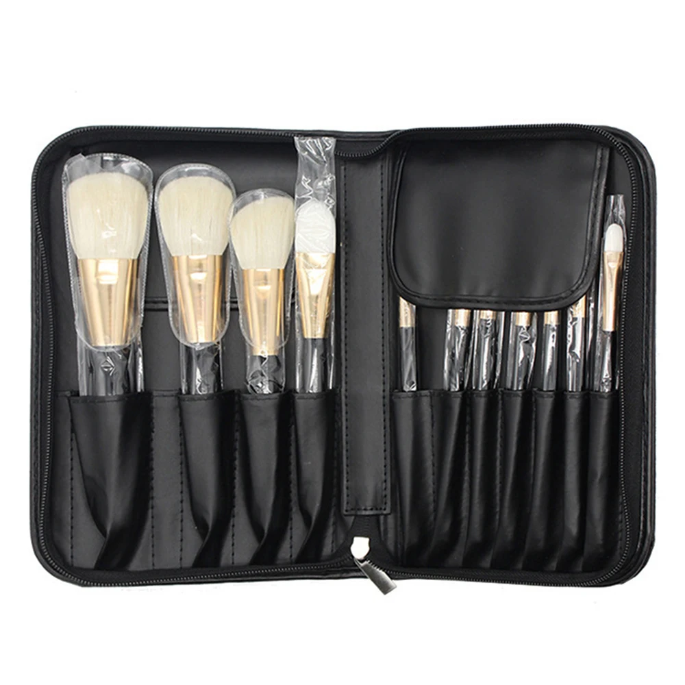 

Feiyan 11pcs customize logo soft Goat real hair l makeup brush set professional, Black