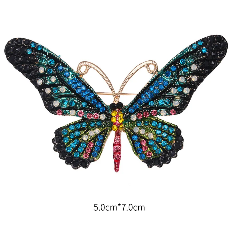 

New Fashion Brooch Crystal Pin Vintage with Butterfly Animal and Insect Brooch Pin for Women Girls Jewelry 2021, Color