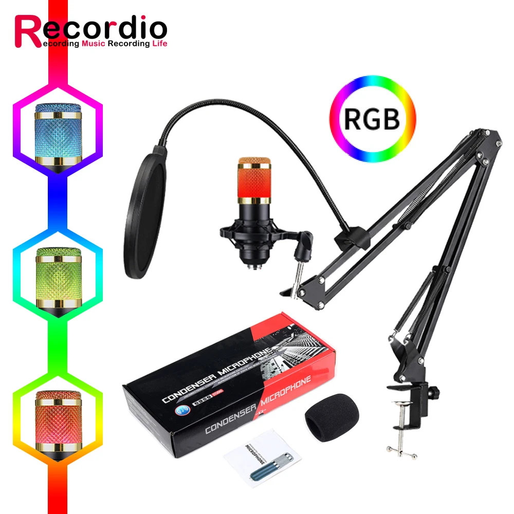 

GAM-800B USB Condenser Microphone Kit 192KHZ/24BIT for Studio Recording Live Youtube Karaoke Gaming Computer Laptop Microfone
