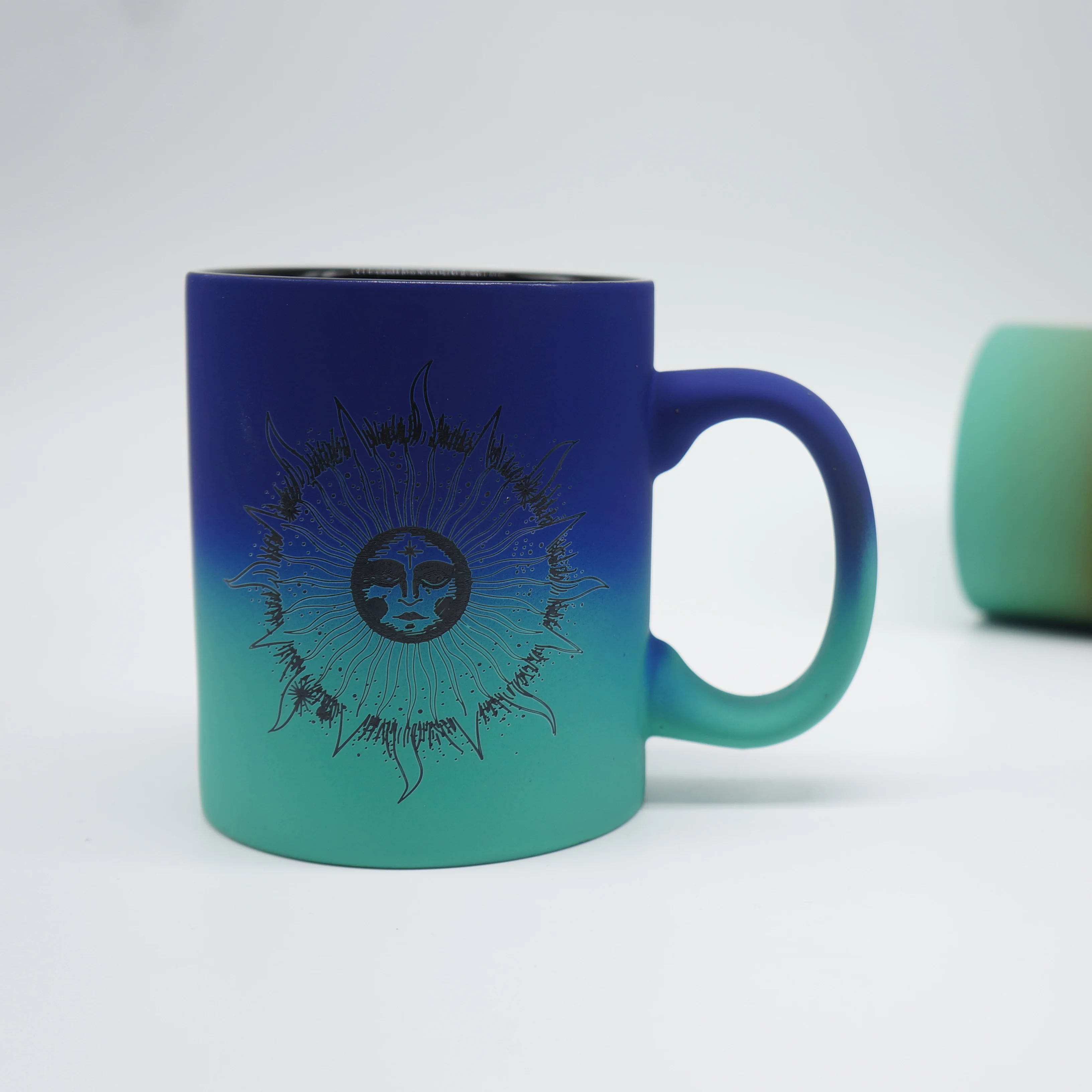 

rslee design Wholesale High Quality inner Black Painting Ceramic Mug with Handle, Customized colors acceptable
