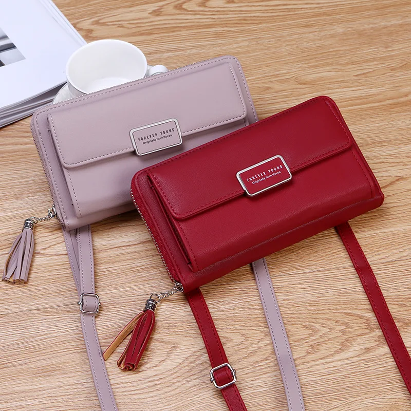 

New simple shoulder bag daily travel card holder ladies bags PU leather designer zipper women`s crossbody mini phone bag