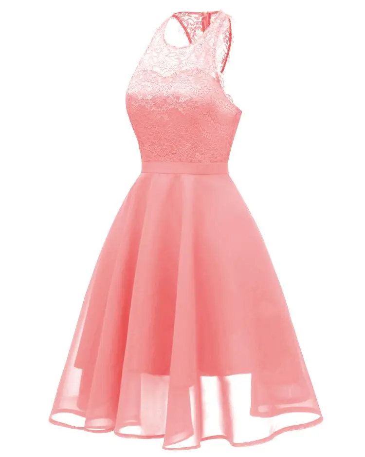 2019 Woman Apparel Lace Upper Scoop Skater Dress Bride Mother Dresses