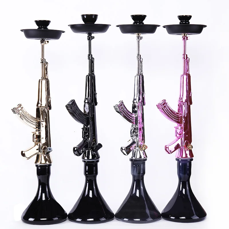 

hookah supplies carbon pocket new creative cool lebanese ak47 pink gun shape rocket black lavoo hookah tabaco shisha, Mix colors