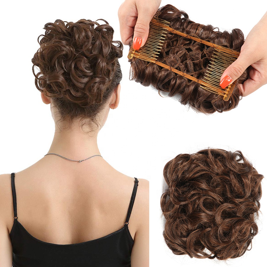

TKL Most popular wholesales fluffy top quality fiber short high temperature faux chignon