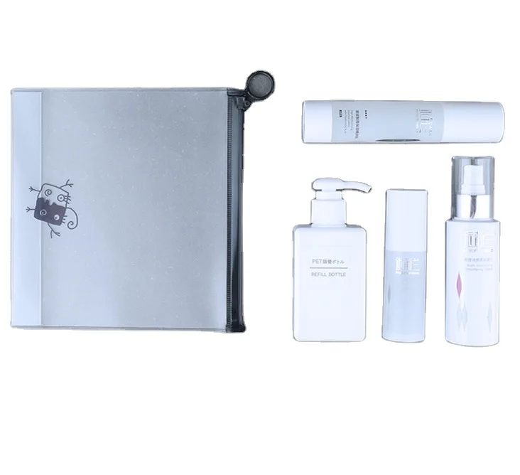 

3pcs waterproof transparent printing three-dimensional zipper travel cosmetic storage packaging pvc bag set