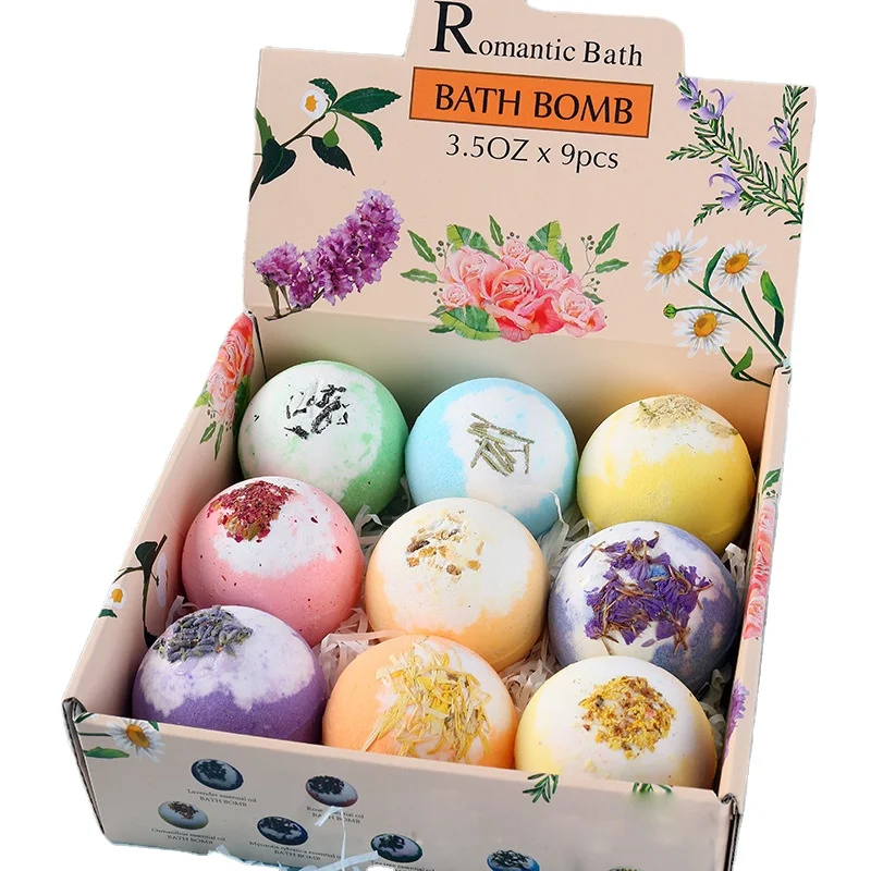 

Wholesale Private Label Bath Salt Ball Kit With Dried Flower Organic Bath Bomb Gift Set, Multi color