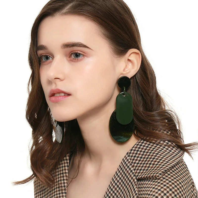 

C&J 2020 New Arrival 5 Colors Statement Geometric Water Drop Acrylic Earrings For Women